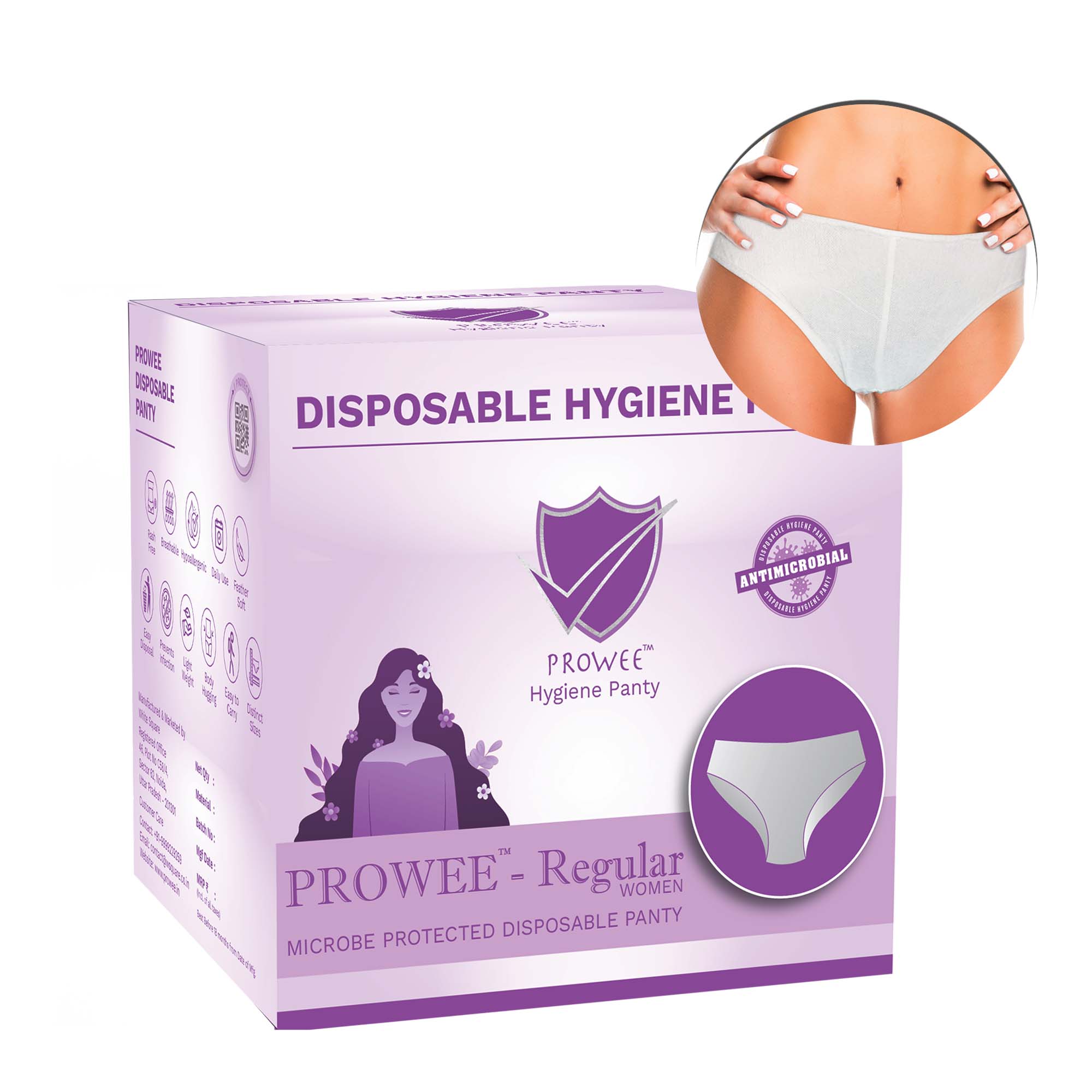 PROWEE™️ Disposable Panties for Women (Pack of 5) Ideal for Periods, Maternity, Travelling, Spa Body Massage, Hospital Stays| Anti Rash | Prevents UTI | Anti Fungal | Anti Bacterial | Absorbs Discharge 